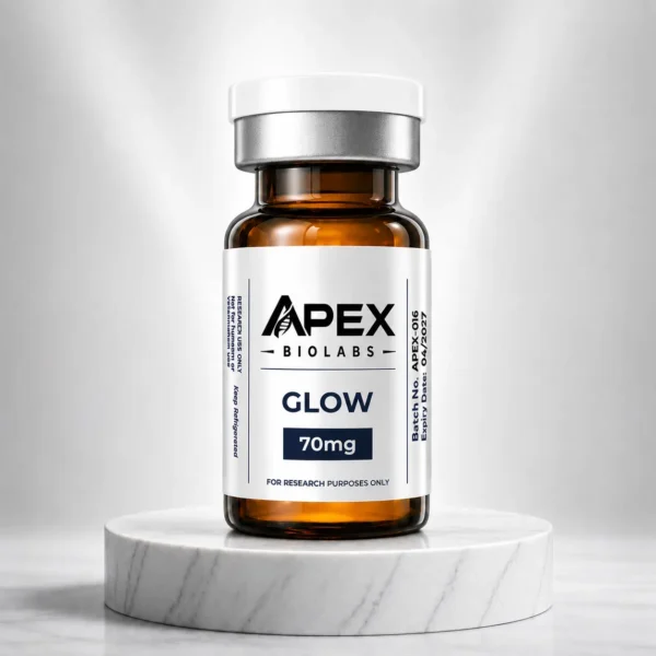 2a8cb591e5ae40ad9ddd11e000f993dae6489caaf12ce42a52ea8370d67a861f GLOW Blend Peptide 70mg | UK Research Peptide | & 3ml Bac water